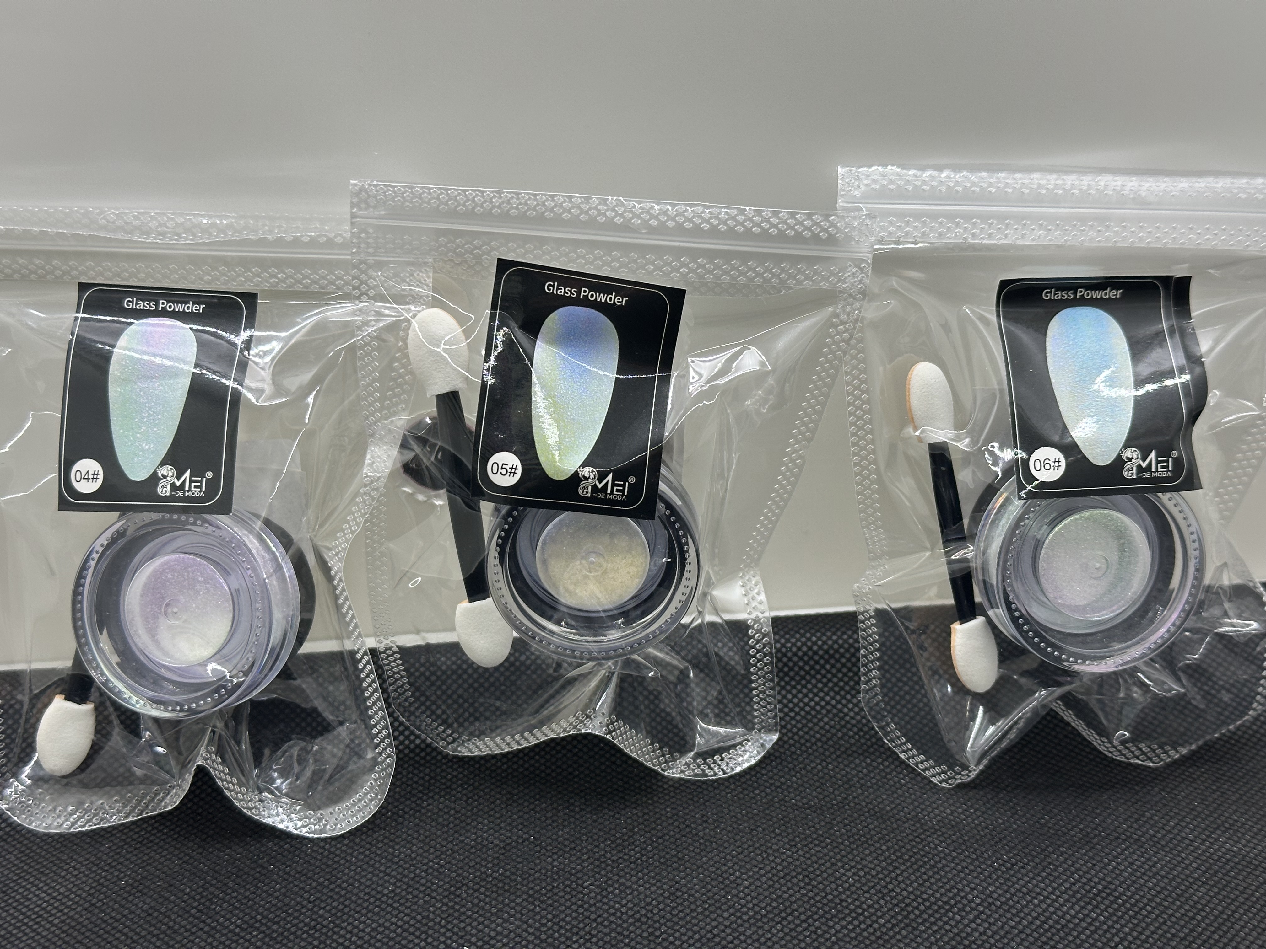 efecto glass powder desde el #01 hasta #06