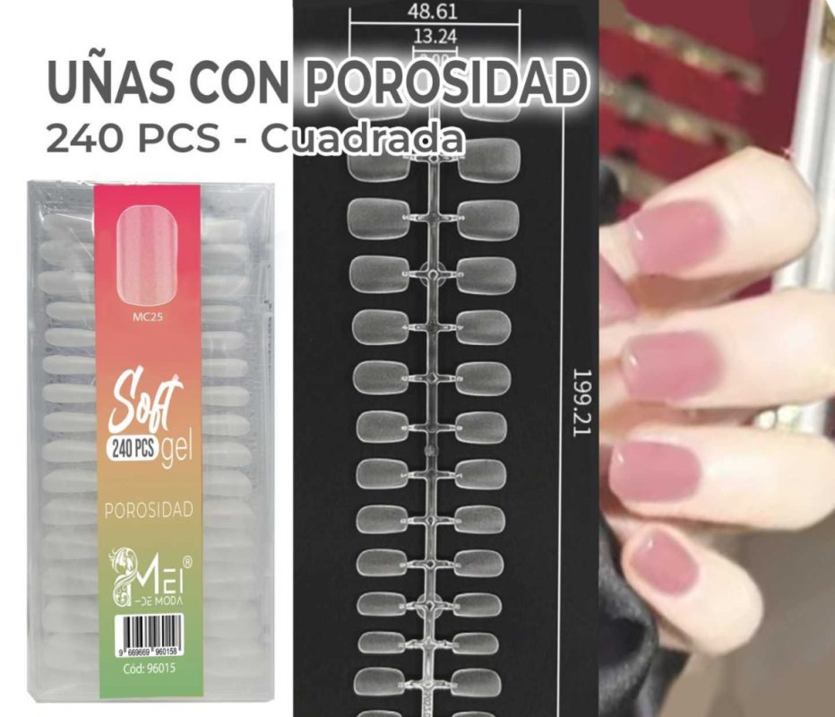 caja de tips soft gel mc025 cuadrado xs 240 pcs