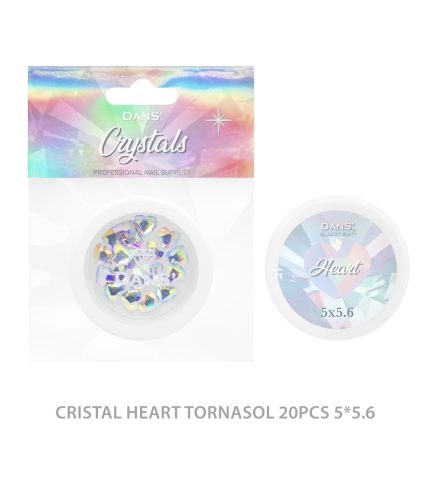 Cristales corazon holografico 20 pcs 5*5.6 Dans