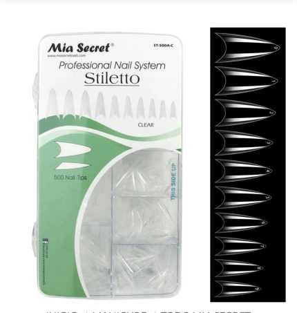 Tips Stiletto (Transparente) 500uds Mia Secret