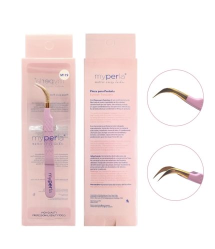 Pinza Para Pestañas  Profesional Curva m119  my Perla
