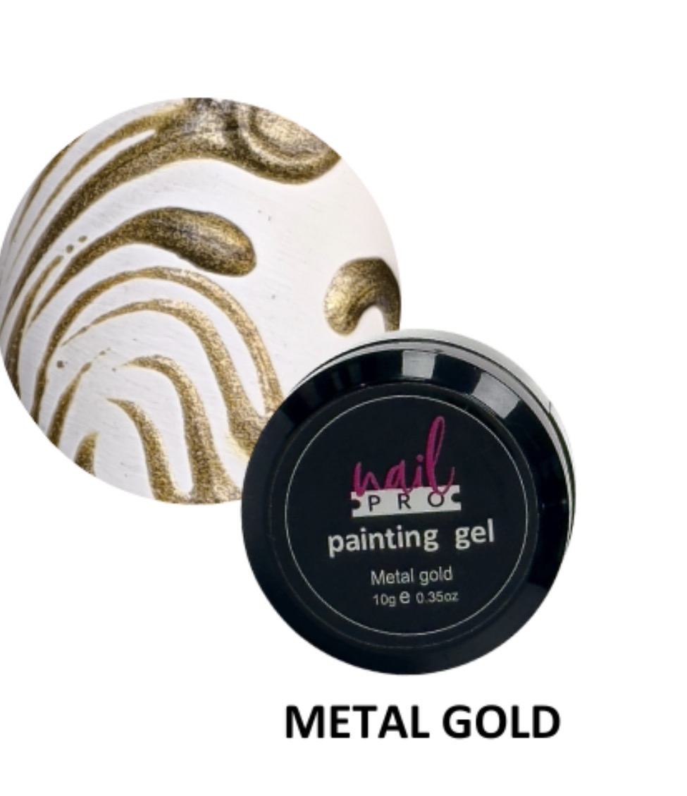 Painting gel 10g (Gold, silver metal gold, white, black) Nail Pro