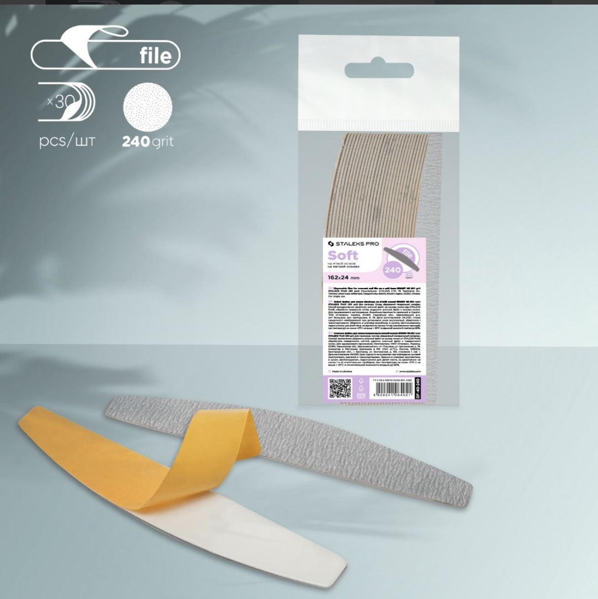 Lima adhesiva repuesto smart 40 soft curva 180 grit 30pcs Staleks