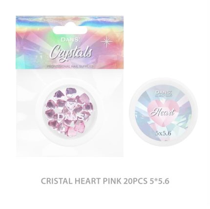 Cristales  corazon pink 20 pcs 5*5.6 Dans