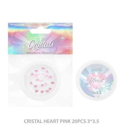 Cristales corazon rosado 20 pcs 3*3.5
