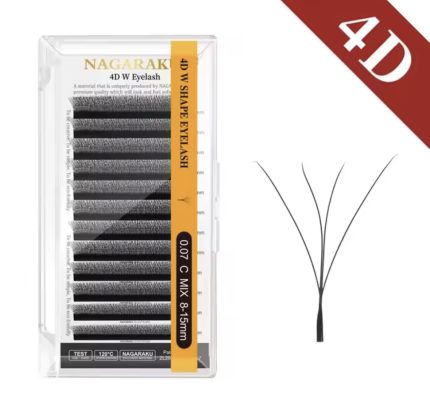 Blister de pestañas 0,07 4D w curva D individual (Mix, 8, 9, 10, 11, 12, 13, 14, 15) Nagaraku