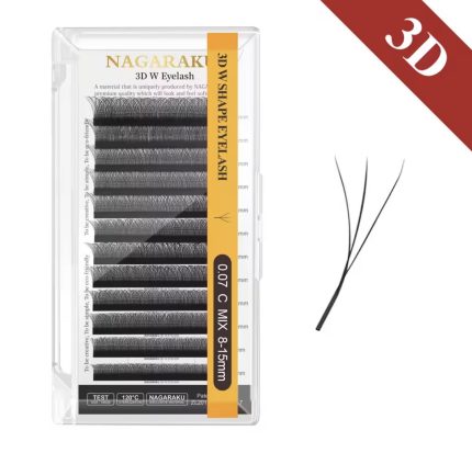 Blister de pestañas 0,07 3D Mix curva (D, C, LU, L, Cafe) Nagaraku