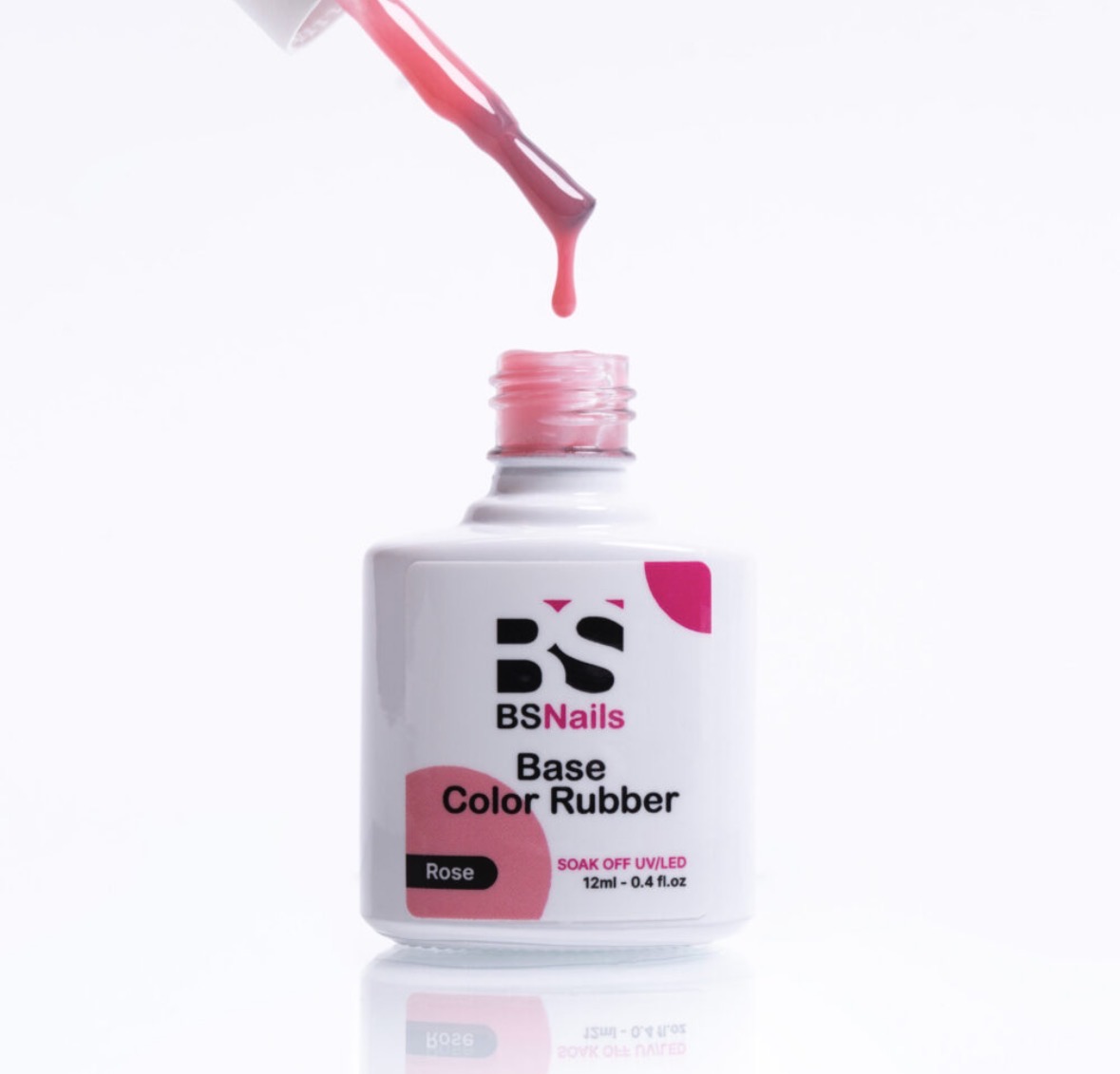 Base rubber rose 12ml Bs Nails - Imagen 2