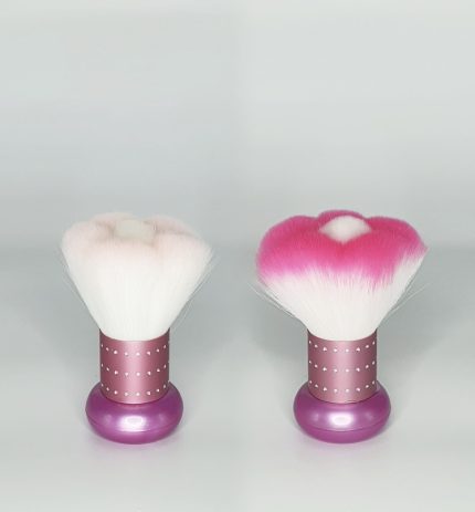 Brocha bota polvo (modelo flor) rosado para manicura