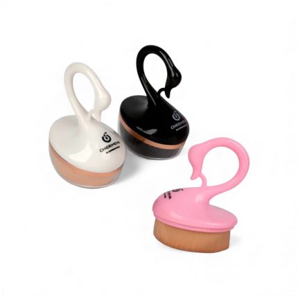 Brocha quita polvo color: rosado blanco Cherimoya