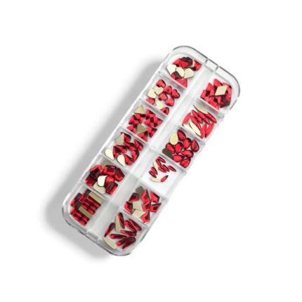 Gemas o cristales de vidrio (Rojo)