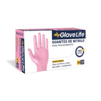 Caja de guantes Rosado Talla S y M 100Pcs Glove Life