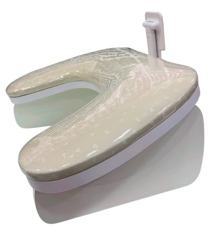 Apoya Brazos Modulo U (Beige o caffe latte con corazones blanco) impermeable con porta celular