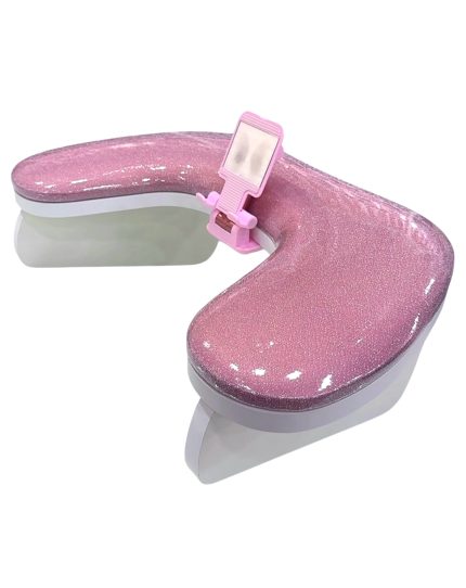 Apoya brazo modelo U (rosado con brillos) impermeable con soporte para celular