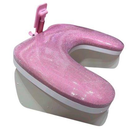 Apoya brazo (Rosado con glitter) impermeable con porta celular
