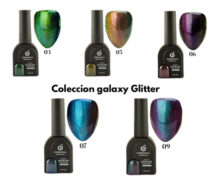 Esmaltes Cat Eyes Galaxy Glitter ( efecto ojo de gato) 003 - 009 Cherimoya