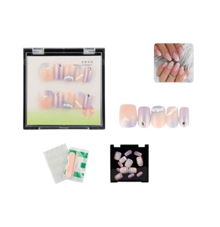 Uñas Press on con efecto aurora