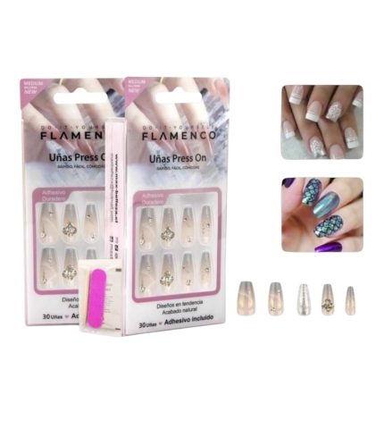 Uñas Press on diseños acabado natural