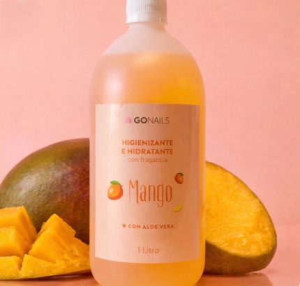 Higienizante e hidratante con fragancia Mango (con aloe vera) 1litro Go Nails