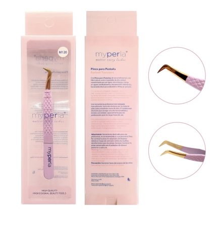Pinza Para Pestañas  Profesional Curva m120  my Perla