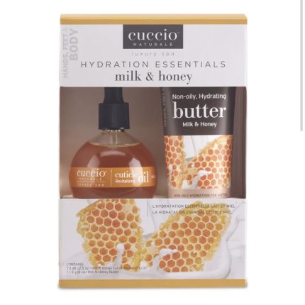Aceite de cuticula + manteca de manos (Hydration Essential Milk & Honey Kit) Cuccio