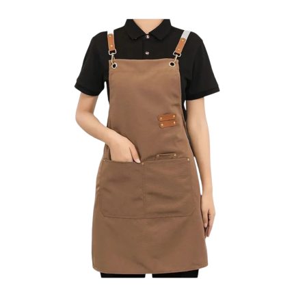 Delantal pechera de cuero para peluqueria (Burdeo)