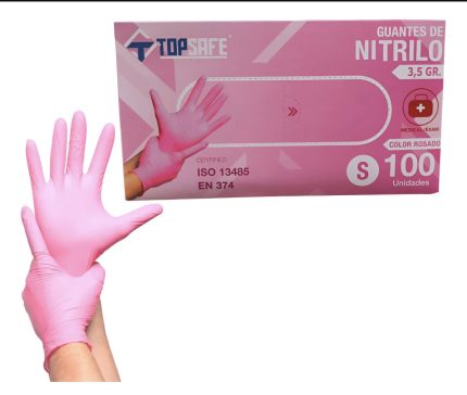 Guantes (Rosado) Talla S 100PCS Topsafe