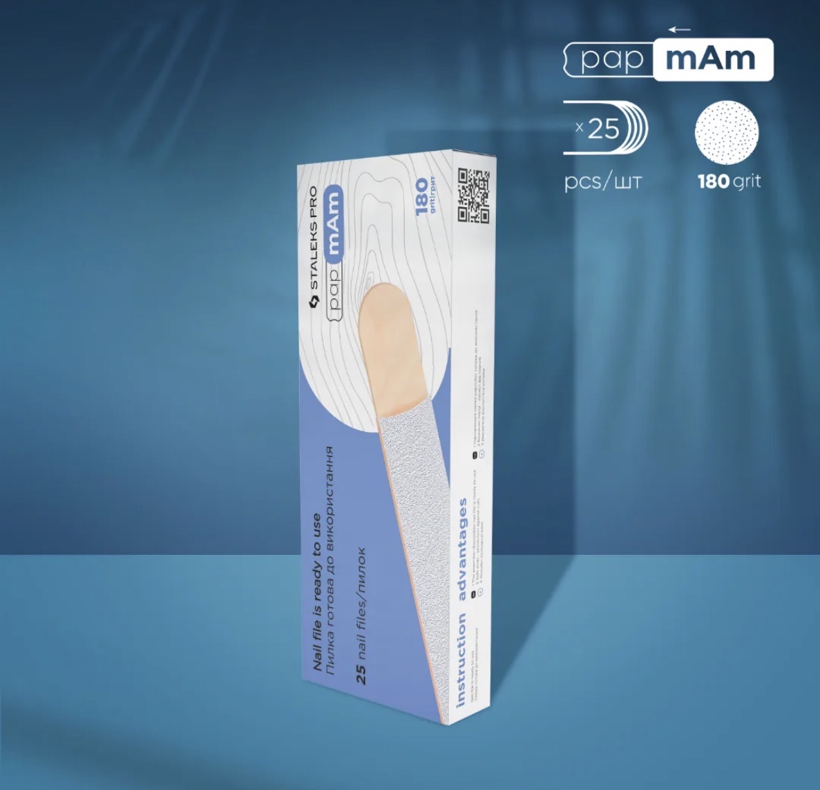 Limas 180grit PAPMAM Blanca con Bases de Madera (25u) Staleks