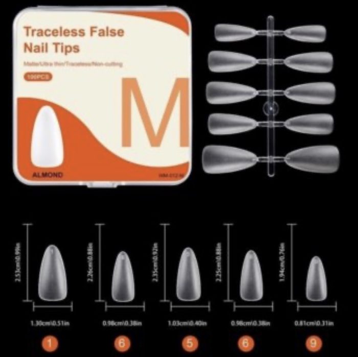 Tips M Tips Soft gel cod 012 M (Almond) 100 pcs - Tienda Jani