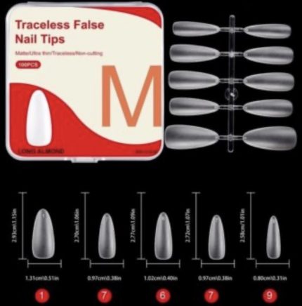 Tips Soft gel cod 016 M (Long Almond) 100 pcs