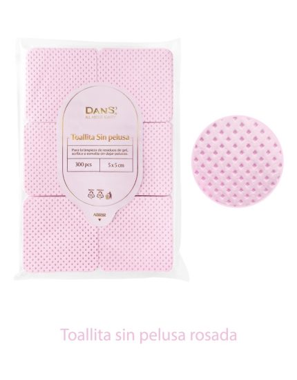 Toallita sin pelusa rosada y blanca