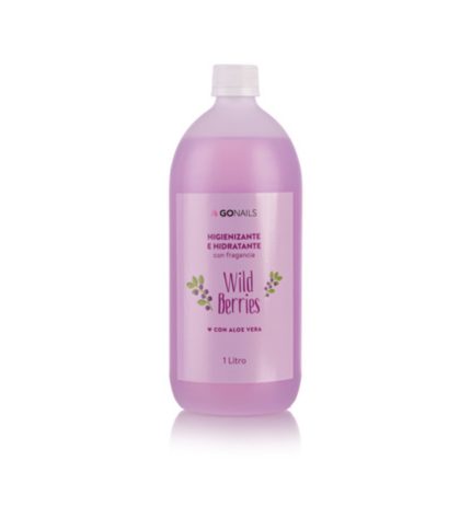 Higienizante e hidratantecon fragancia Wild Berries (con aleo vera) 1 Litro Go Nails