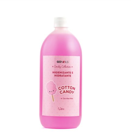 Higienizante e hidratantecon fragancia Cotton Candy  (con aleo vera) 1 Litro Go Nails