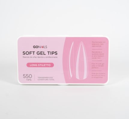 Go Nails Soft Gel tips - Short Almond (Pre-limados) (550 unidades)