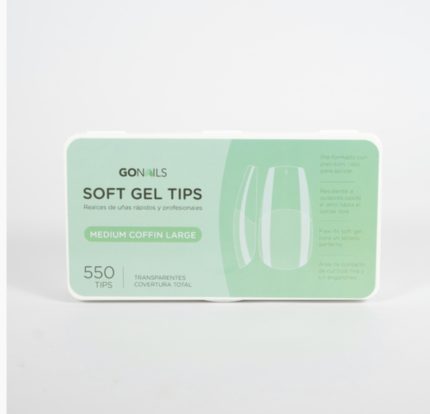 Go Nails Soft Gel tips - Medium Coffin (Pre-limados) (550 unidades)