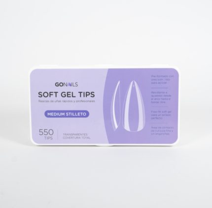 Go Nails Soft Gel tips - Medium Stiletto (550 unidades)