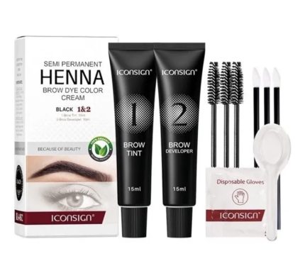 Kit Henna Semi permanente Black (Negro) Icosing