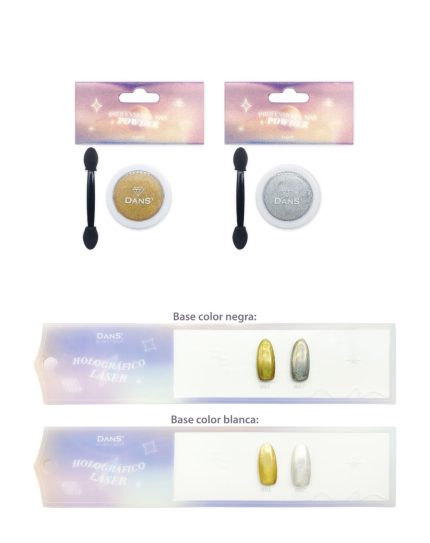 Efecto Laser Holografico power (Dorado, Plateado) Dans