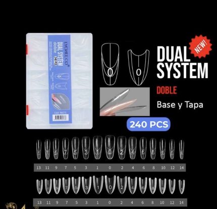 Caja de tips Dual system doble (Almendra) 240 pcs