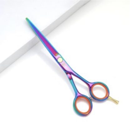 Tijera Profesional filo navaja estilista barbero peluquero peine color tornasol 6.0