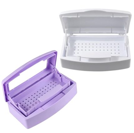 Bandeja o caja para desinfectar herramientas (Blanco, morado)