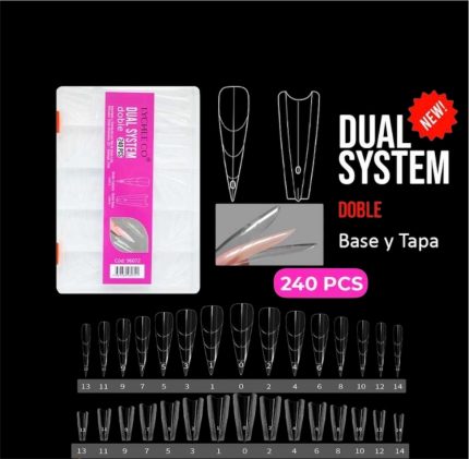 Caja de tips Dual system doble (Stiletto) 240 pcs