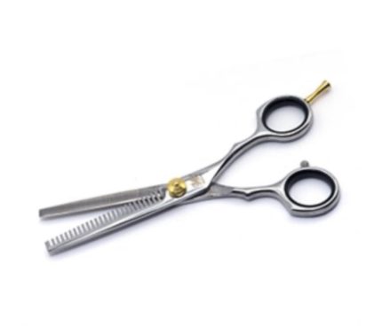 Tijera sculpidora 25 dientes 3 estrellas 5.5 punta dorada Obopekal