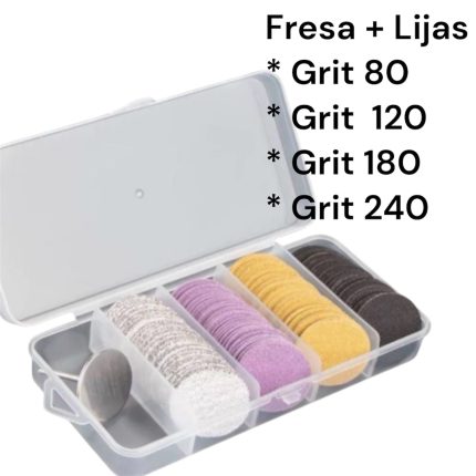 Lijas pododisc + fresa para pedicura grit #80, 120, 180, 240