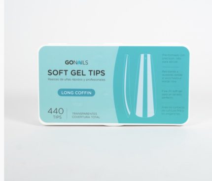 Go Nails Soft Gel tips - Long Coffin (550 unidades)