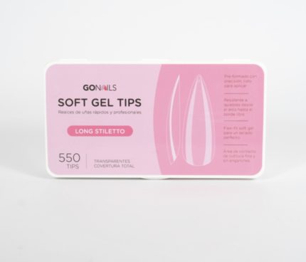 Go Nails Soft Gel tips -Long Stiletto  (550 unidades)
