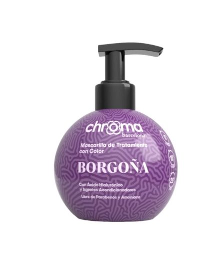Mascarilla de tratamiento con color Borgoña 250g Chroma Barcelona