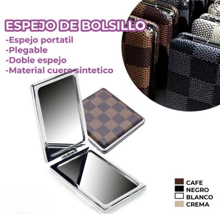 Espejo rectangular de cuero diseño cuadrado