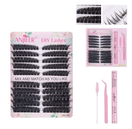Set pestañas por racimo 80 fly- 100 fly Anjier Diy Lashes