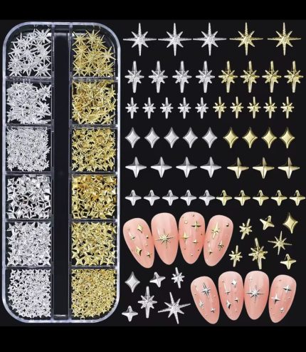 Set charms estrellas mix dorado y plateado